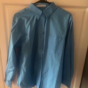 Foxcroft Blue Button Down Shirt